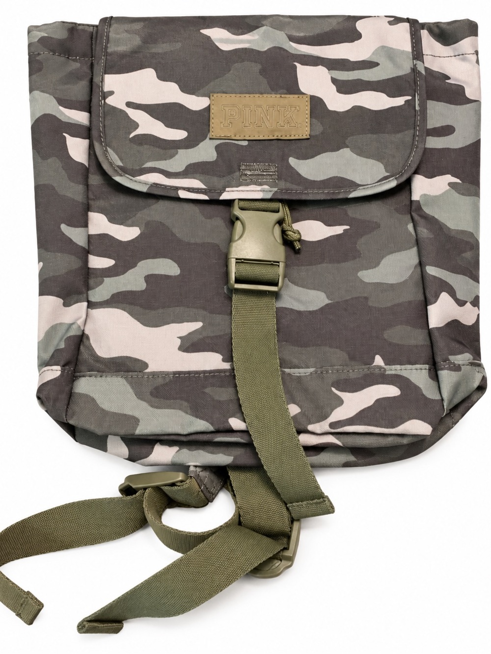 PINK Victoria’s Secret Camo Mini Backpack NWT Gray Green